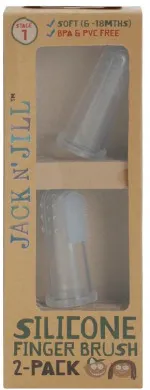 Jack n Jill Brosse à dents en silicone pour bébés (2pcs) étui - pour les enfants de 6 à 12 mois