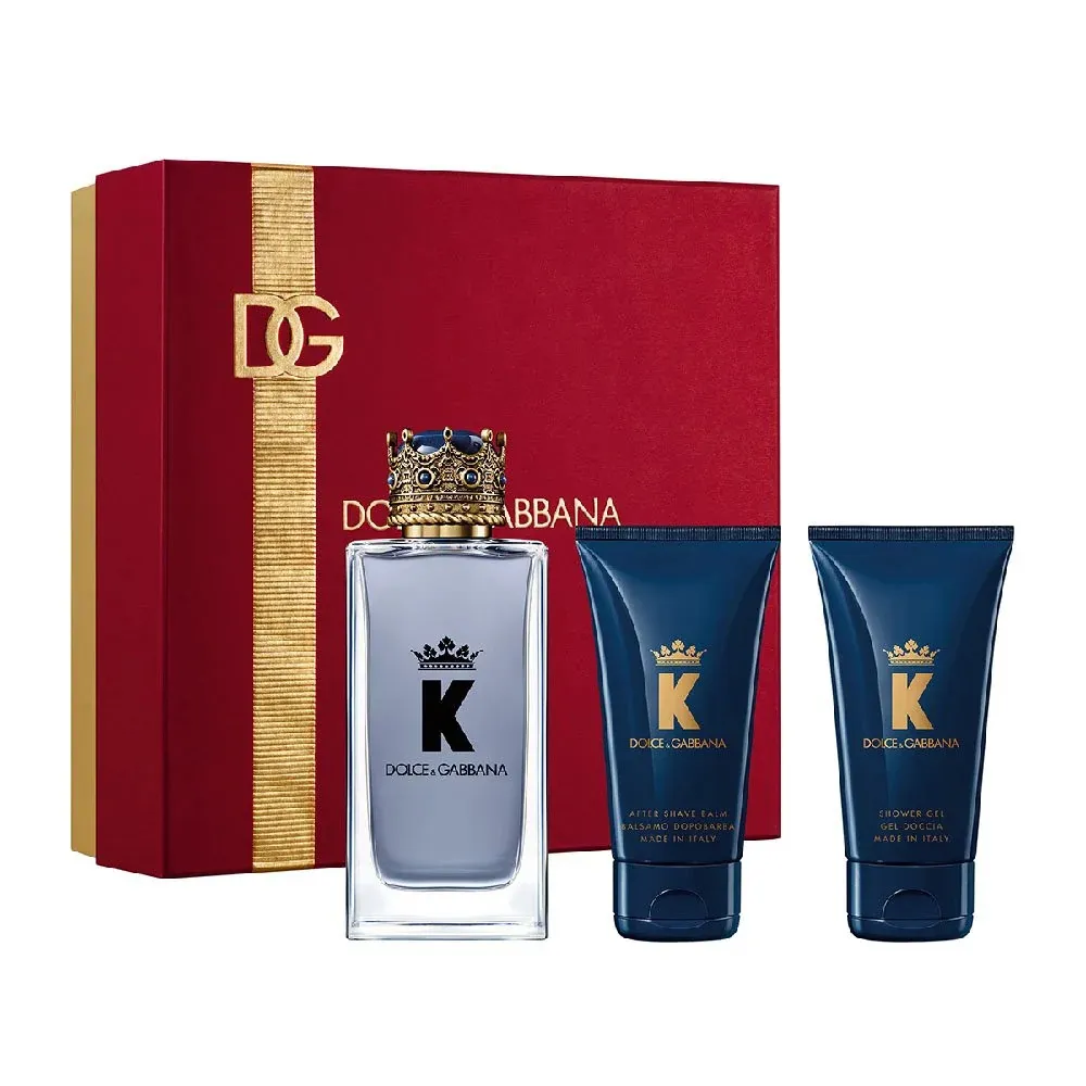 K by Dolce & Gabbana coffret cadeau Eau de Toilette 100 ml + baume après-rasage 50 ml + gel douche pour homme