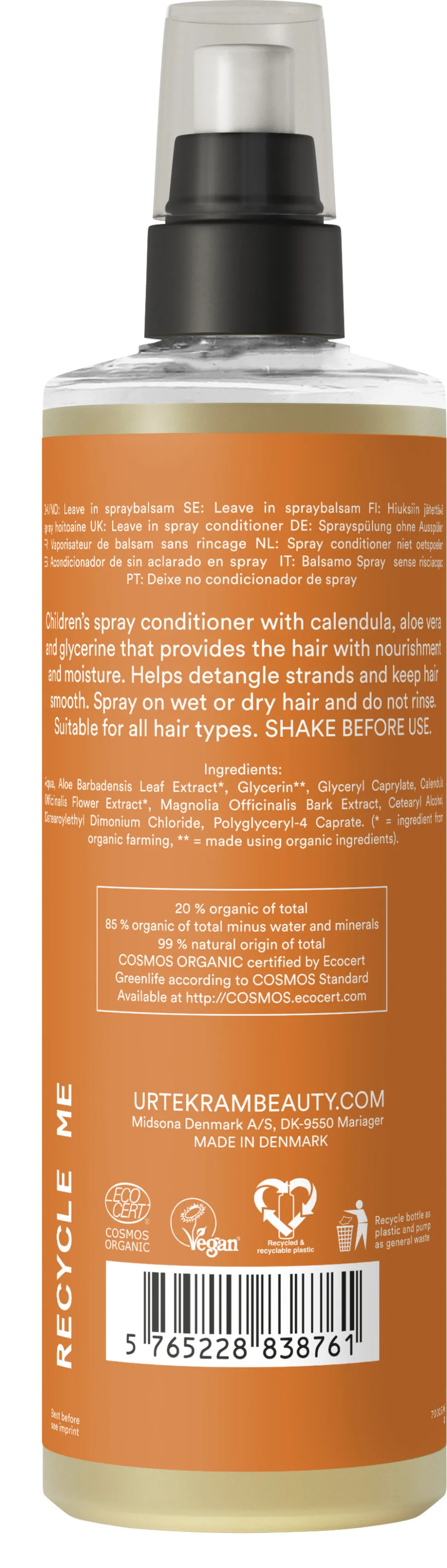 Urtekram Spray conditionneur pour bébé 250ml BIO, VEG