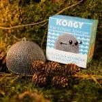 Kongy Éponge à cognac - charbon de bambou - pour les peaux grasses et acnéiques