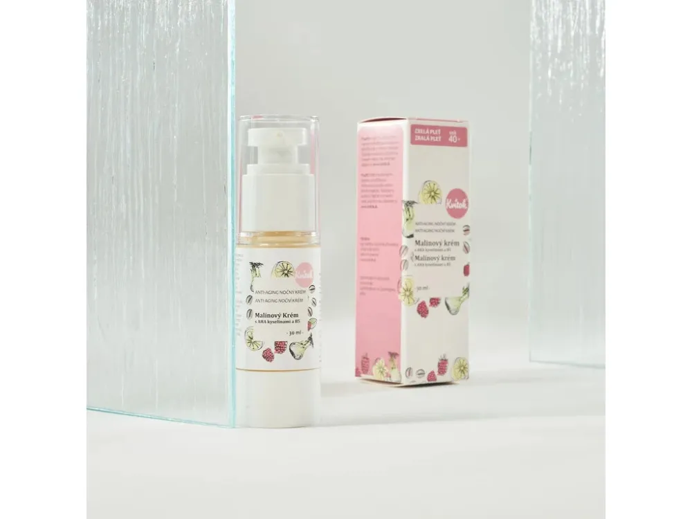 Kvitok Crème de jour à la framboise pour les peaux matures 40 (30 ml) - avec vitamine e et caféine