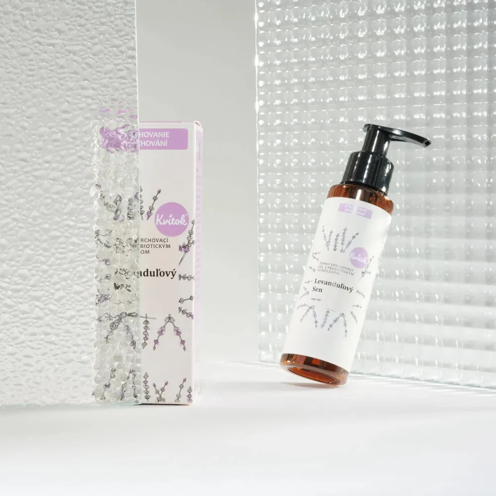 Kvitok Gel douche doux au complexe prébiotique Lavender Dream (100 ml) - au délicat parfum d'herbes aromatiques
