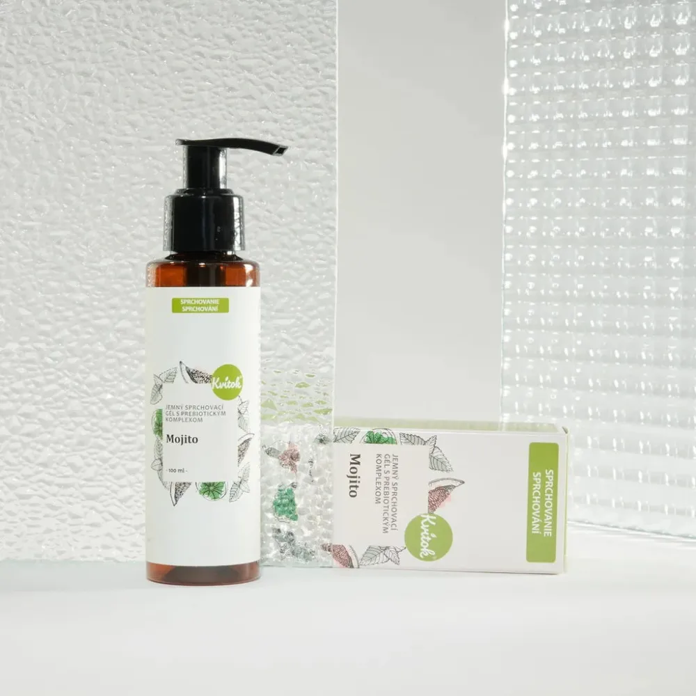 Kvitok Gel douche doux Mojito avec complexe prébiotique (100 ml) - avec un parfum frais de menthe et de citron vert
