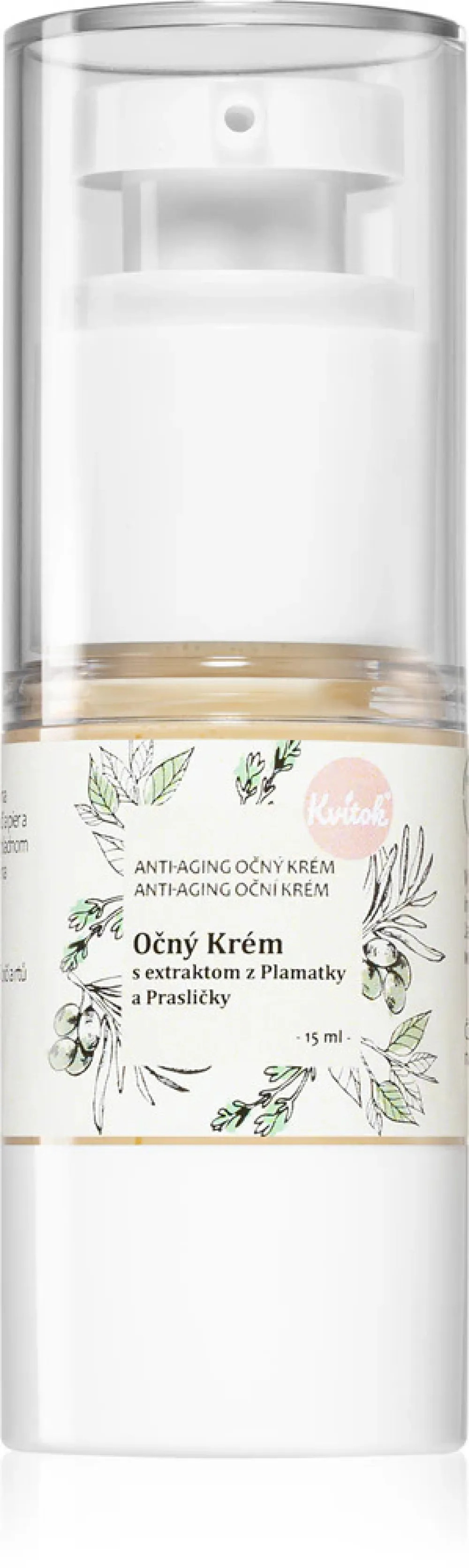 Kvitok Crème pour les yeux - quotidienne (15 ml) - aux extraits de fenugrec et de prêle.