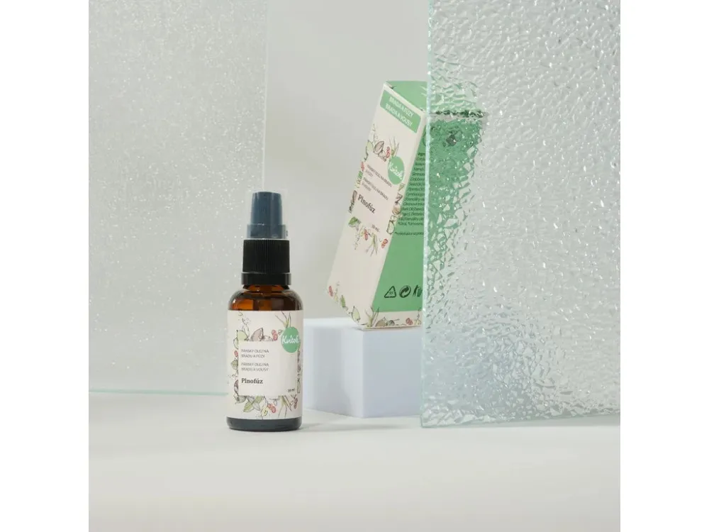 Kvitok Huile de traitement de la barbe et du menton Plnovous (30 ml) - au parfum frais