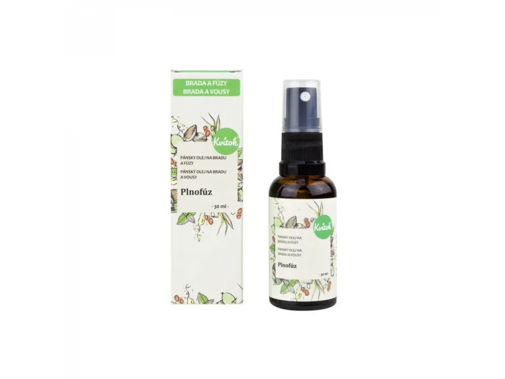 Kvitok Huile de traitement de la barbe et du menton Plnovous (30 ml) - au parfum frais
