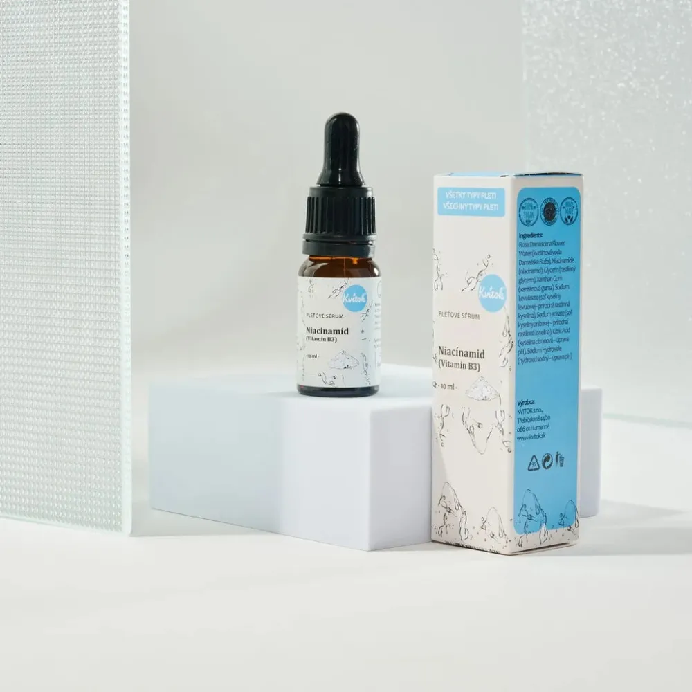 Kvitok Sérum pour le visage - Niacinamide (vitamine B3) (10 ml) - pour les peaux à tendance acnéique, sensibles et matures