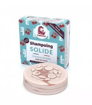 Lamazuna Shampooing solide pour cheveux colorés - huile de cerise (70 g)