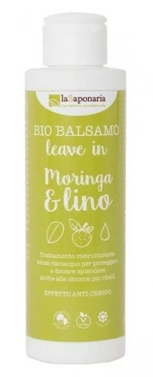 laSaponaria Après-shampooing sans rinçage à l'huile de moringa et de lin BIO (150 ml)