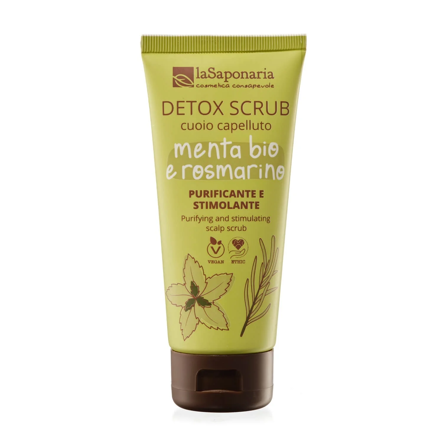 laSaponaria Gommage détoxifiant pour le cuir chevelu à la menthe et au romarin (100 ml)