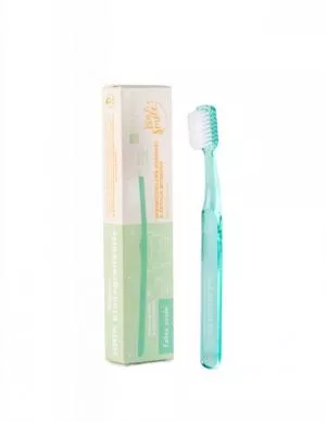 laSaponaria Brosse à dents pour enfants - verte - matériaux 100% naturels