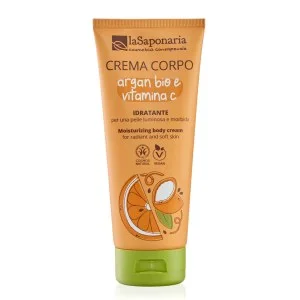 laSaponaria Crème corporelle hydratante à l'huile d'argan BIO et à la vitamine C 200 ml - pour une peau radieuse et douce