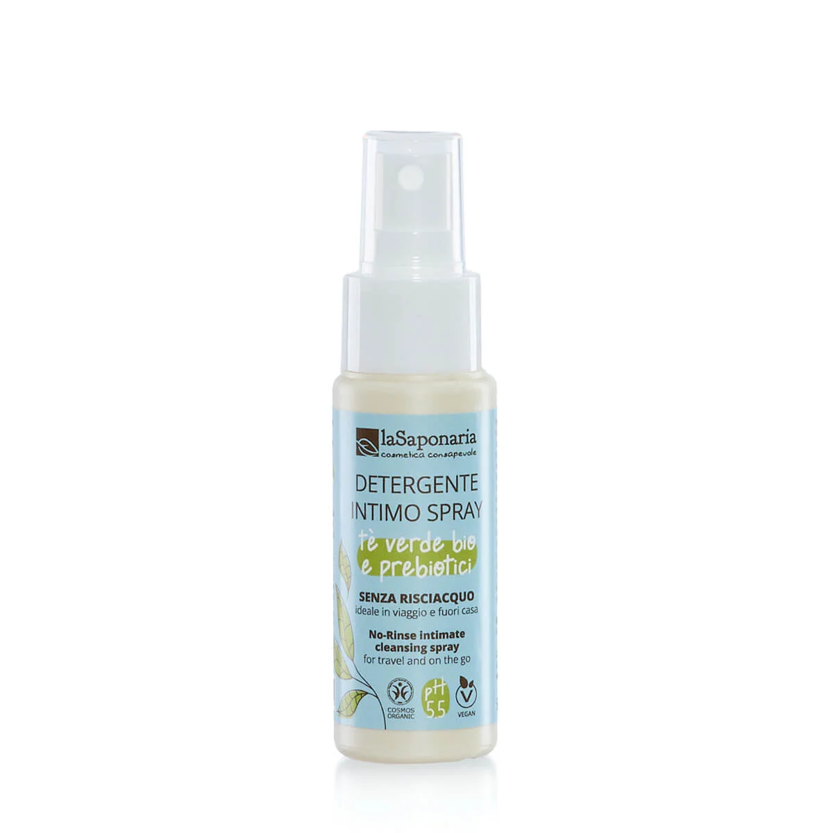 laSaponaria Spray intime sans rinçage au thé vert bio (50 ml) - hygiène intime rapide, à tout moment et partout