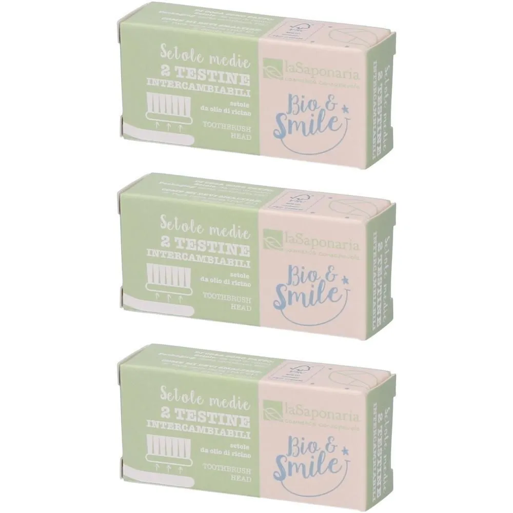 laSaponaria Têtes de brosse à dents de rechange (moyennes) (2 pcs)