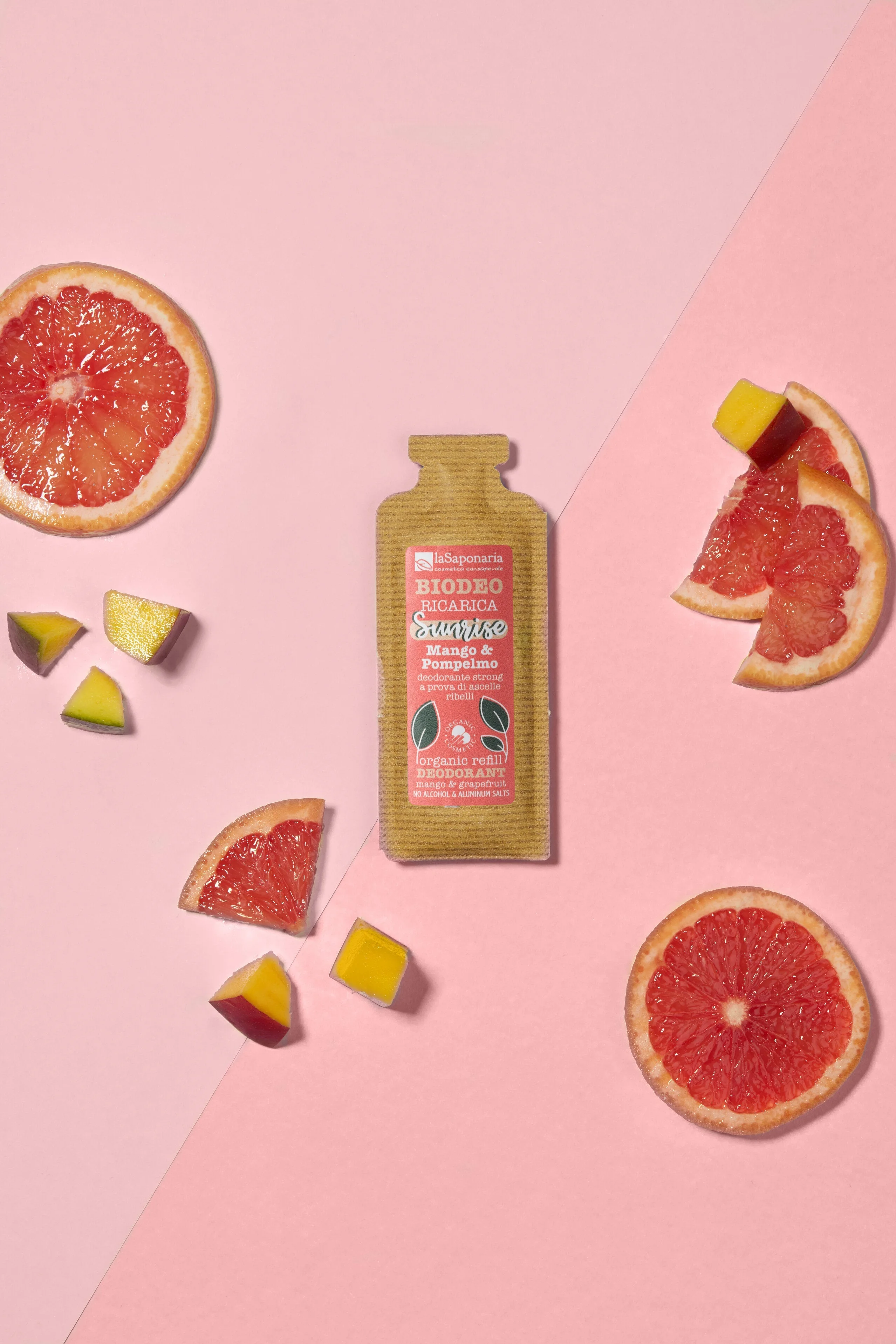 laSaponaria Recharge pour déodorant roll-on Sunrise - Mangue & Pamplemousse BIO (40 ml) - parfum tropical