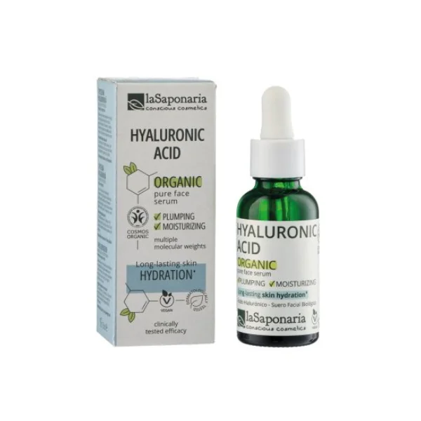 laSaponaria Sérum visage - Acide hyaluronique BIO (30 ml) - hydrate et raffermit la peau