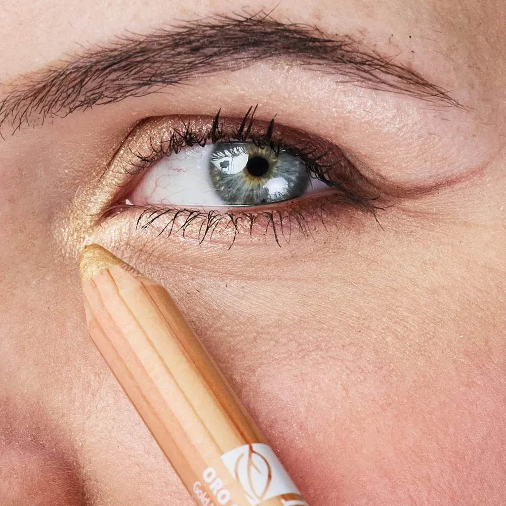 laSaponaria Crayon enlumineur yeux et visage BIO à l'huile de jojoba - or champagne (1,1 g) - apporte à la peau de l'éclat et un fini irisé subtil
