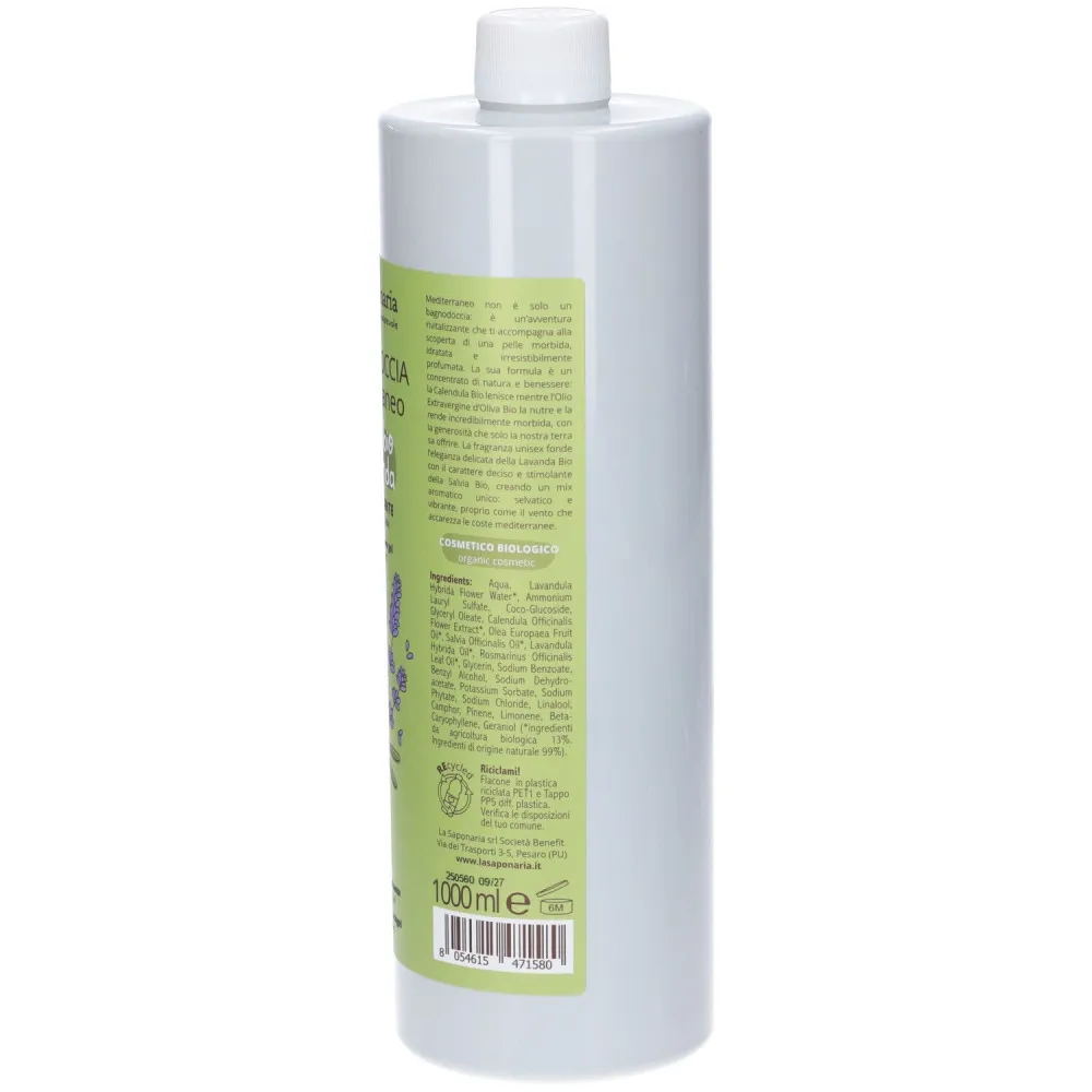 laSaponaria Gel douche méditerranéen BIO Maxi (1 l) - aux herbes méditerranéennes