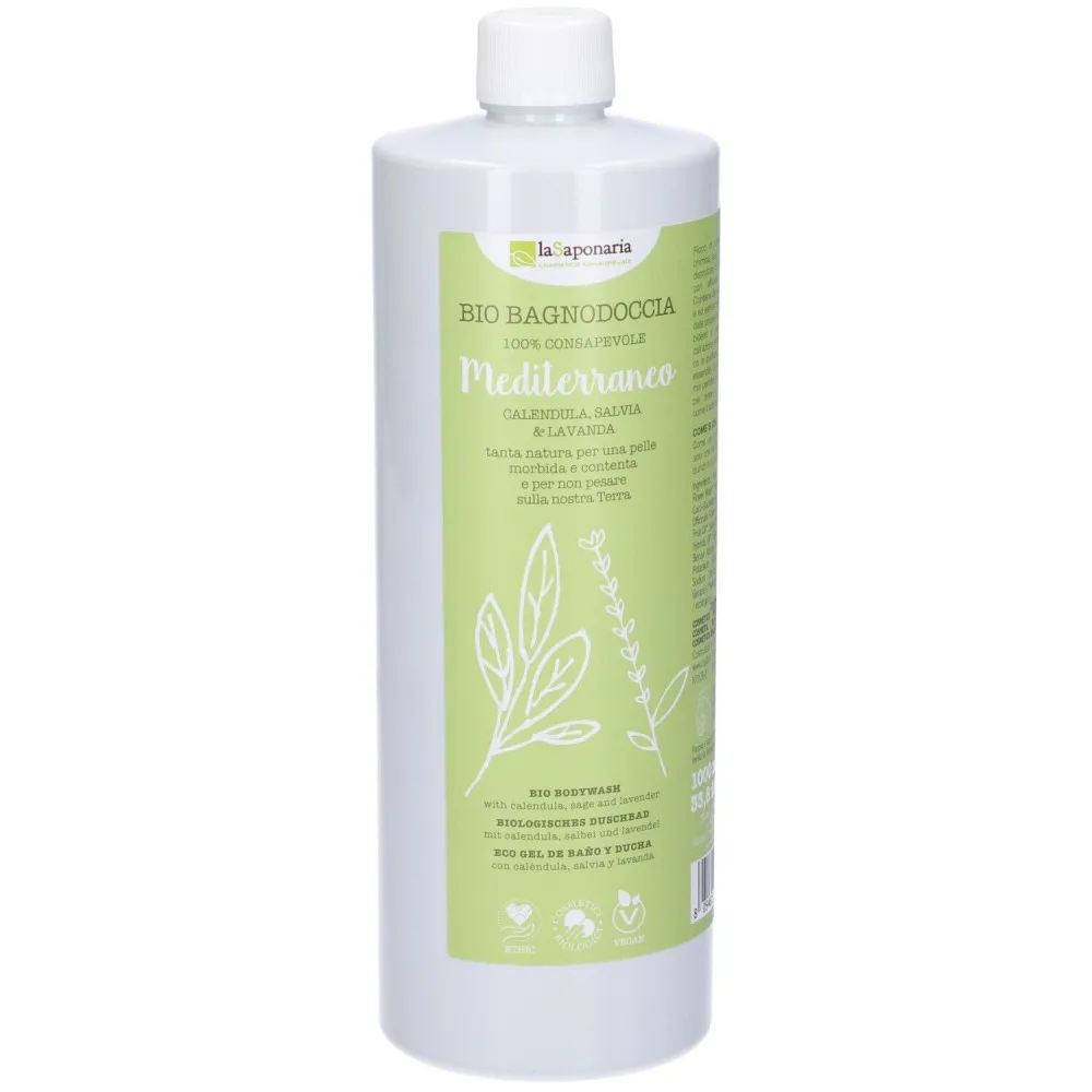 laSaponaria Gel douche méditerranéen BIO Maxi (1 l) - aux herbes méditerranéennes