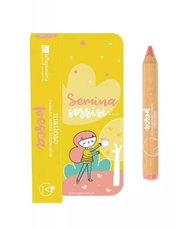 laSaponaria Baume à lèvres teinté en crayon Maticao - Pêche (2,5 g)