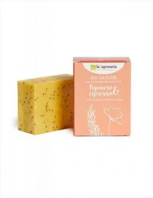 laSaponaria Savon solide à l'olive BIO - Coquelicot et cyprès (100 g)