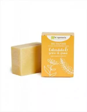 laSaponaria Savon solide à l'olive BIO - Souci et germe de blé (100 g)