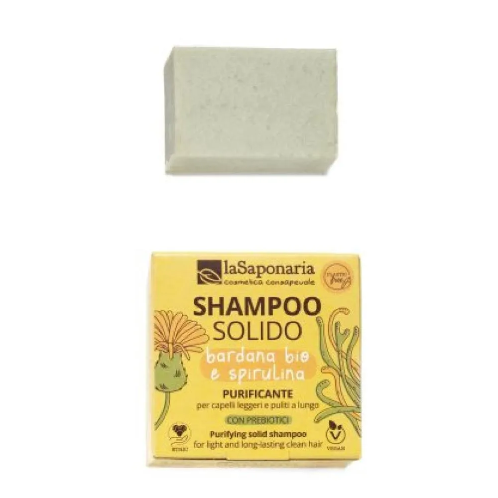laSaponaria Shampooing solide nettoyant antipelliculaire (50 g) - emballé dans un carton recyclé