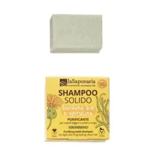 laSaponaria Shampooing solide nettoyant antipelliculaire (50 g) - emballé dans un carton recyclé