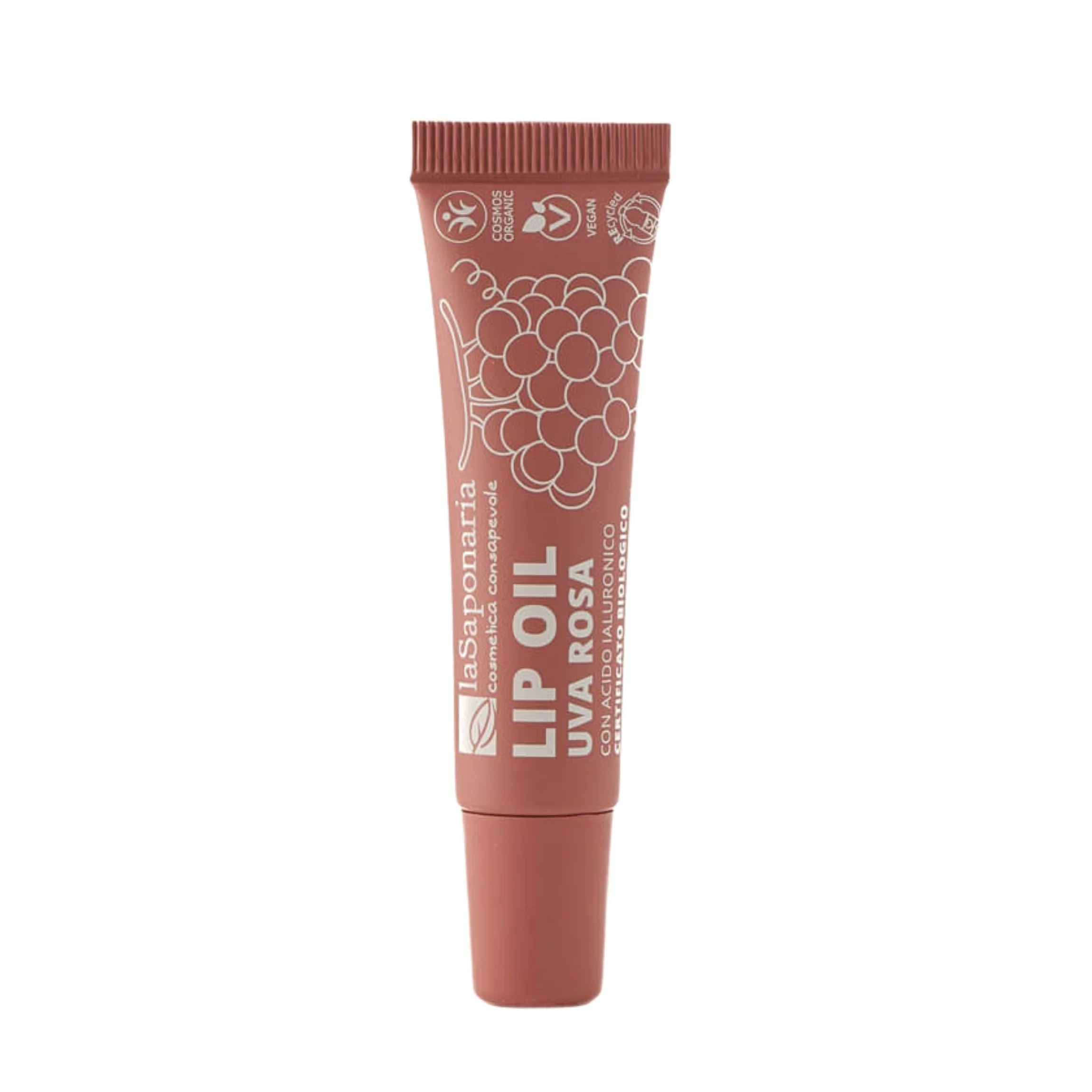 laSaponaria Huile nourrissante pour les lèvres aux raisins roses BIO - Rosy Nude (12 ml) - pour des lèvres brillantes et intensément nourries