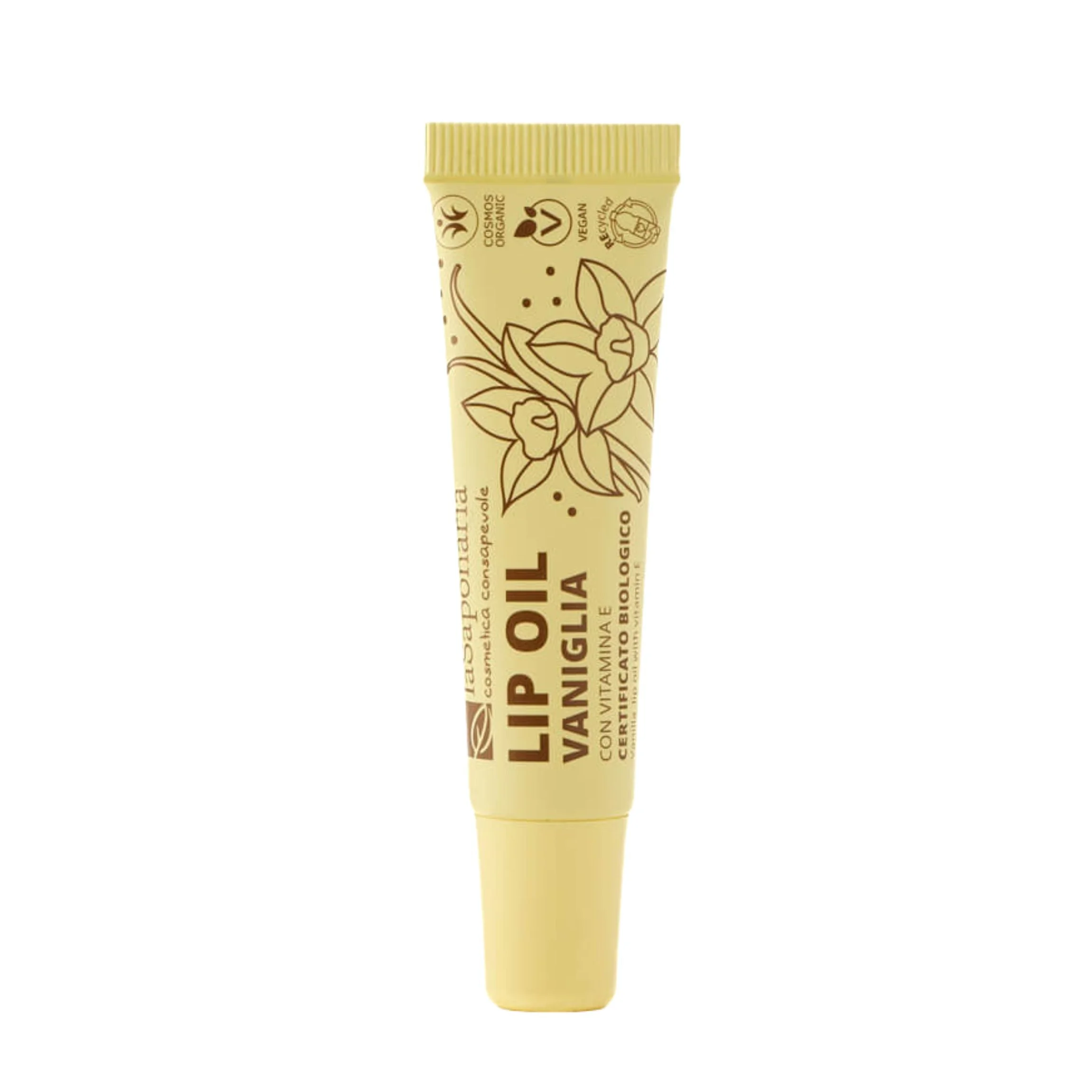 laSaponaria Huile nourrissante pour les lèvres à la vanille BIO - transparente (12 ml) - pour des lèvres brillantes et intensément nourries