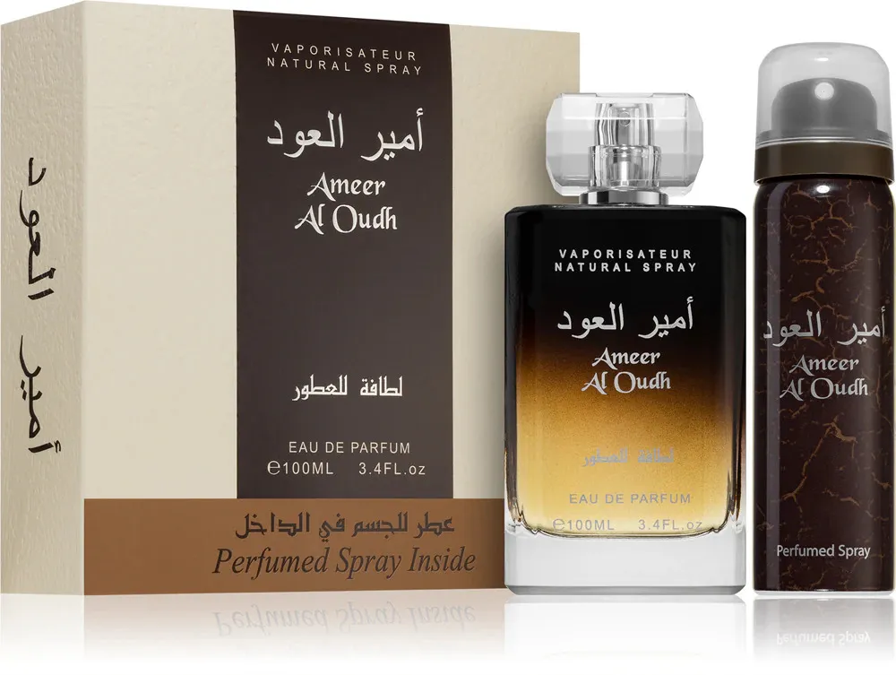 Coffret cadeau Lattafa Ameer Al Oudh eau de parfum unisexe 100 ml + déodorant 50 ml 100 ml + deodorant 50 ml