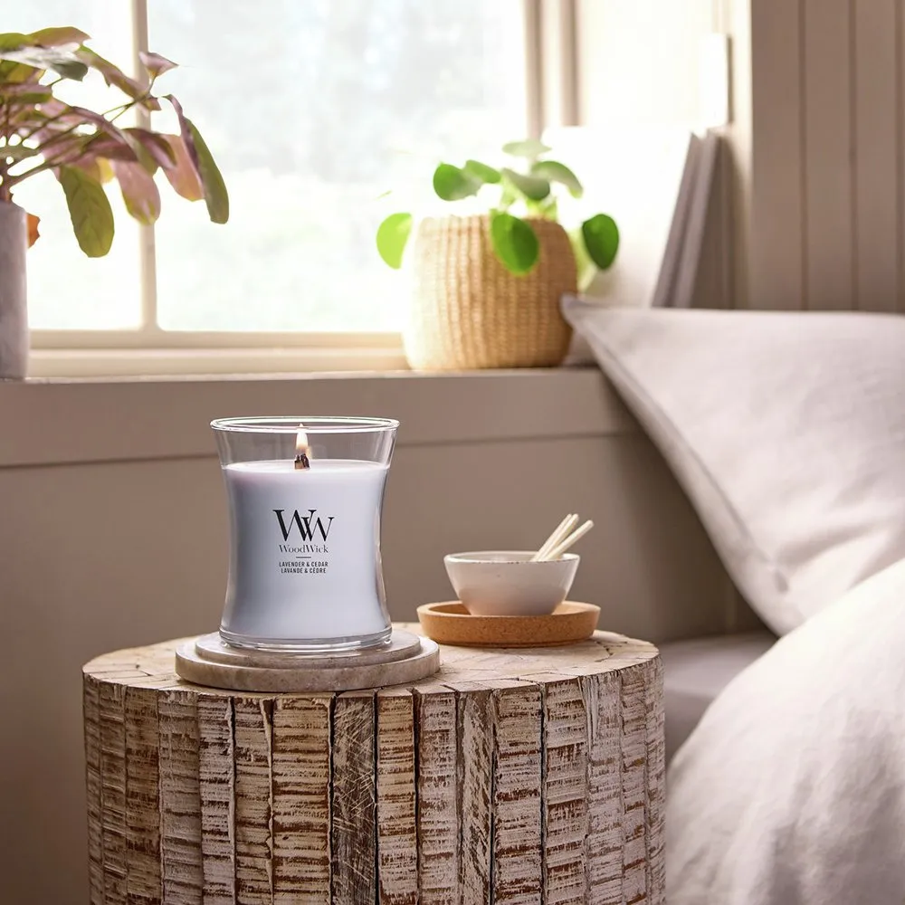 Lavande & Cèdre bougie parfumée à mèche en bois 275 g