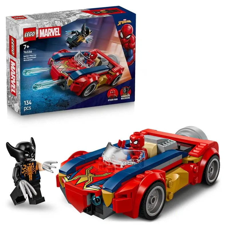 ǀ Marvel 76336 Spider-Man et sa voiture contre Wolverine Venomisé
