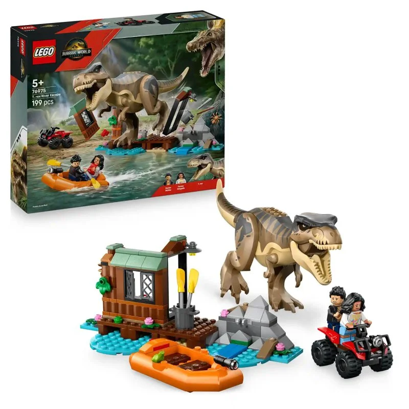 Jurassic World 76975 T. rex et la fuite sur la rivière
