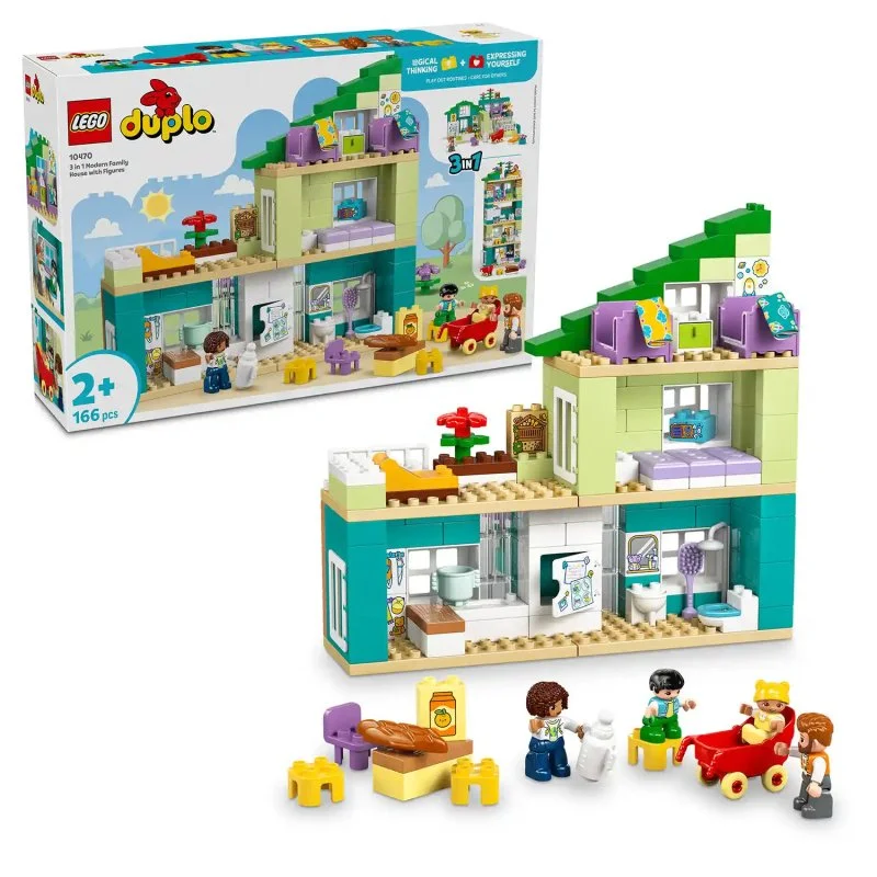 DUPLO® 10470 Maison familiale moderne 3-en-1 avec figurines