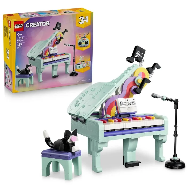 Creator 31392 Décoration musicale : Piano avec un chat