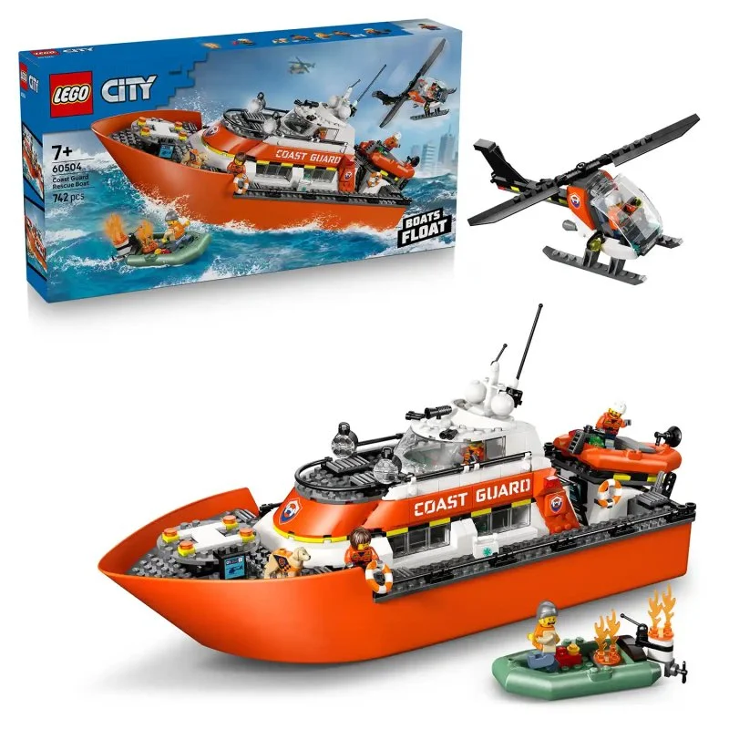 City 60504 Bateau de sauvetage des garde-côtes et hélicoptère