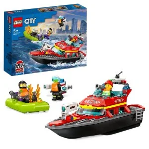 LEGO® City 60373 Bateau de sauvetage des pompiers et canot