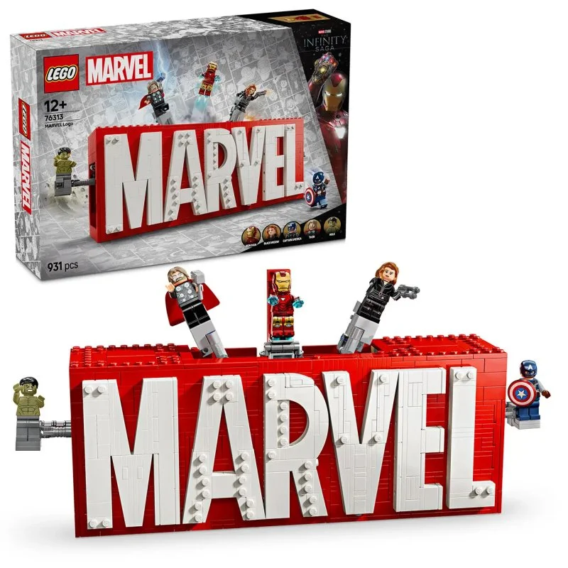 Marvel 76313 Logo MARVEL et minifigurines
