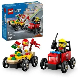 LEGO® City 60458 Pack de course : Livraison de pizza vs camion de pompiers