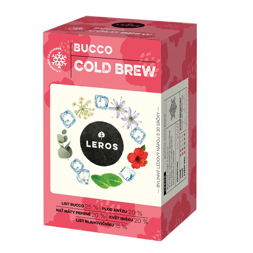 LEROS Mélange de plantes Bucco Cold Brew - sachets d’infusion (20 x 1,5 g) - pour préparer du thé glacé
