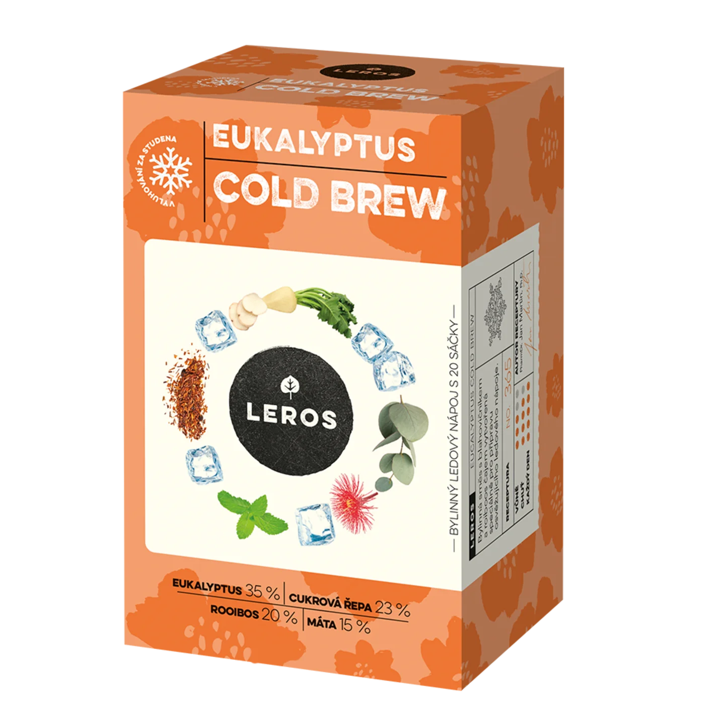 LEROS Mélange de plantes Eucalyptus Cold Brew - sachets d’infusion (20 x 1,8 g) - pour préparer du thé glacé