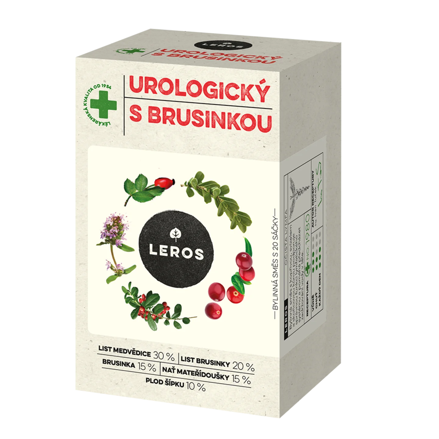 LEROS Tisane urologique aux canneberges - sachets d’infusion (20 x 1,5 g) - favorise la santé des voies urinaires