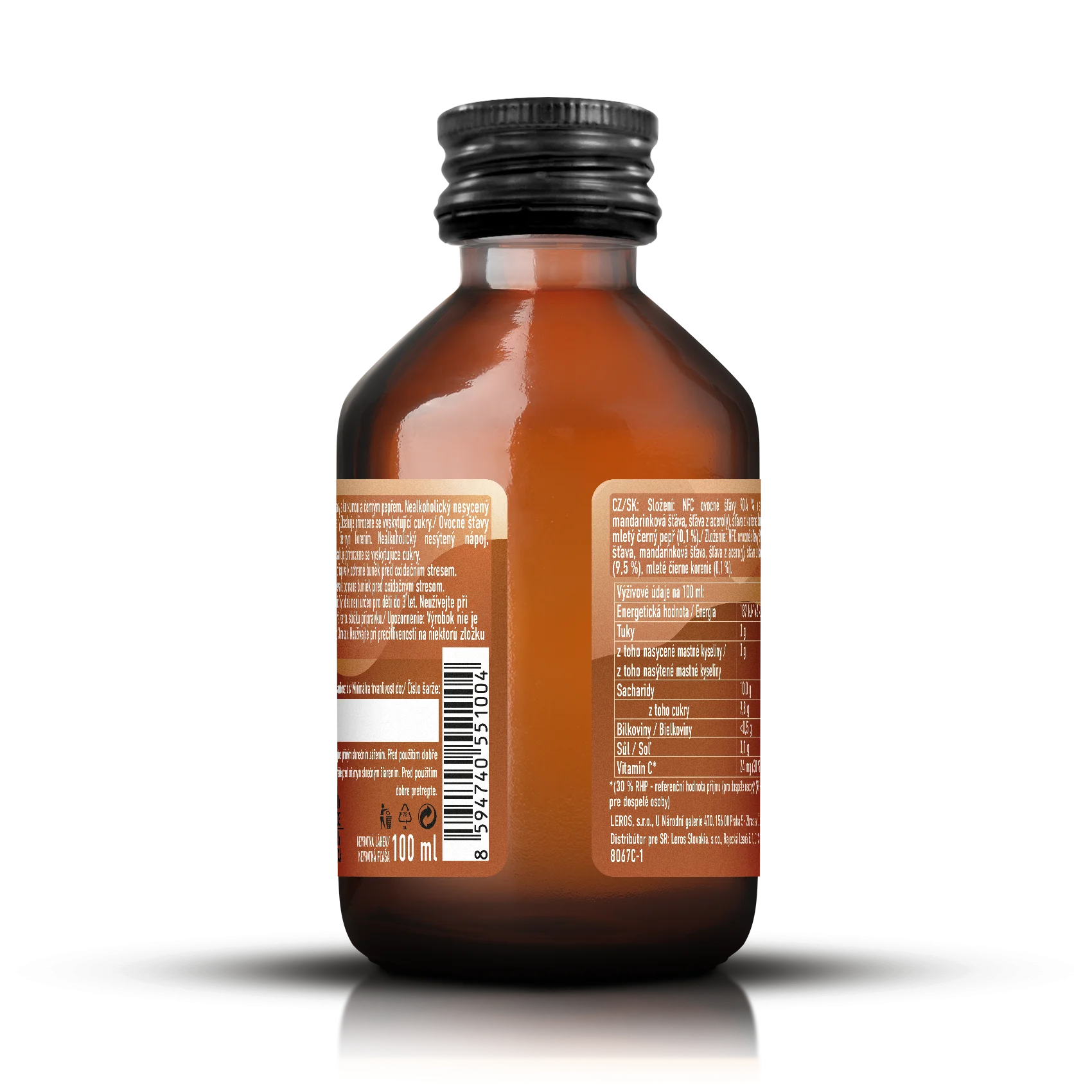 LEROS Healthy booster Curcuma & Poivre Antioxid shot (100 ml) - pour purifier l’organisme