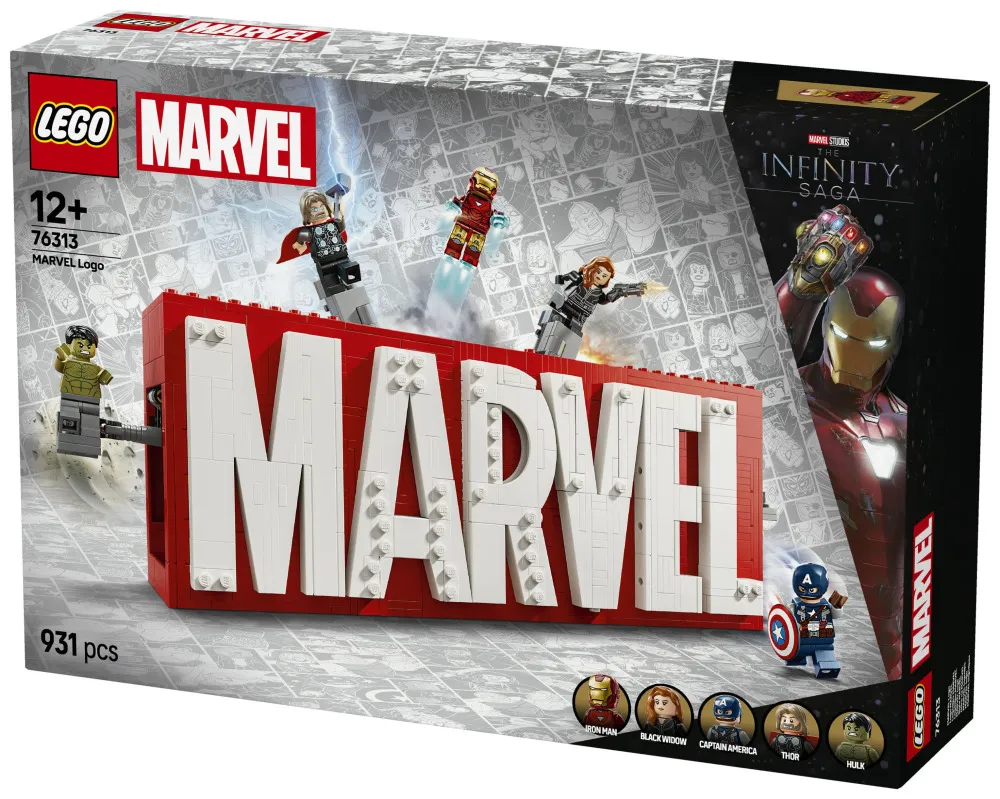 Marvel 76313 Logo MARVEL et minifigurines