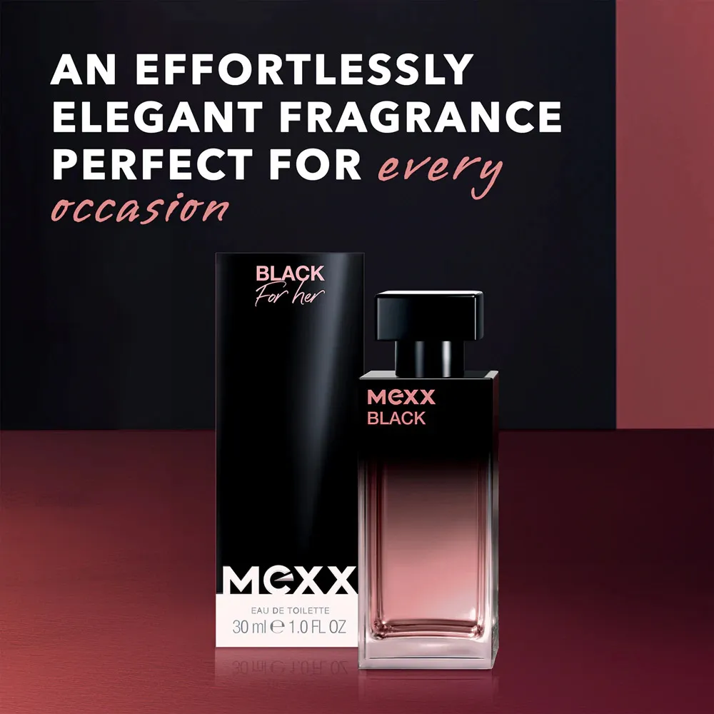 Eau de toilette Mexx Black For Her pour femmes 30 ml