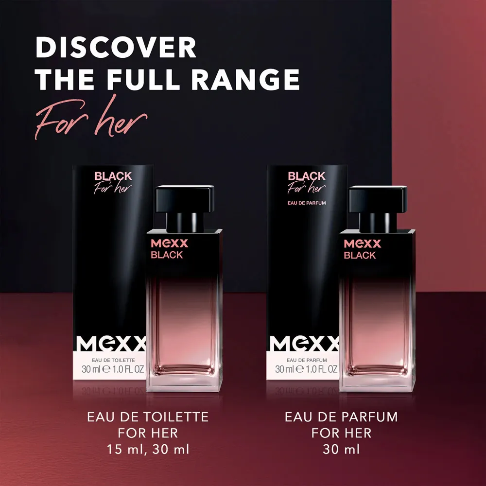 Eau de toilette Mexx Black For Her pour femmes 30 ml