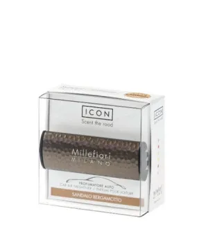 Millefiori Icon Hammered Metal Sandalo Bergamotto parfum pour voiture