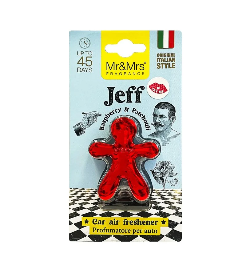 Jeff Chrome Framboise & Patchouli parfum pour voiture rouge