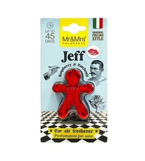 Mr&Mrs Fragrance Jeff Chrome Framboise & Patchouli parfum pour voiture rouge